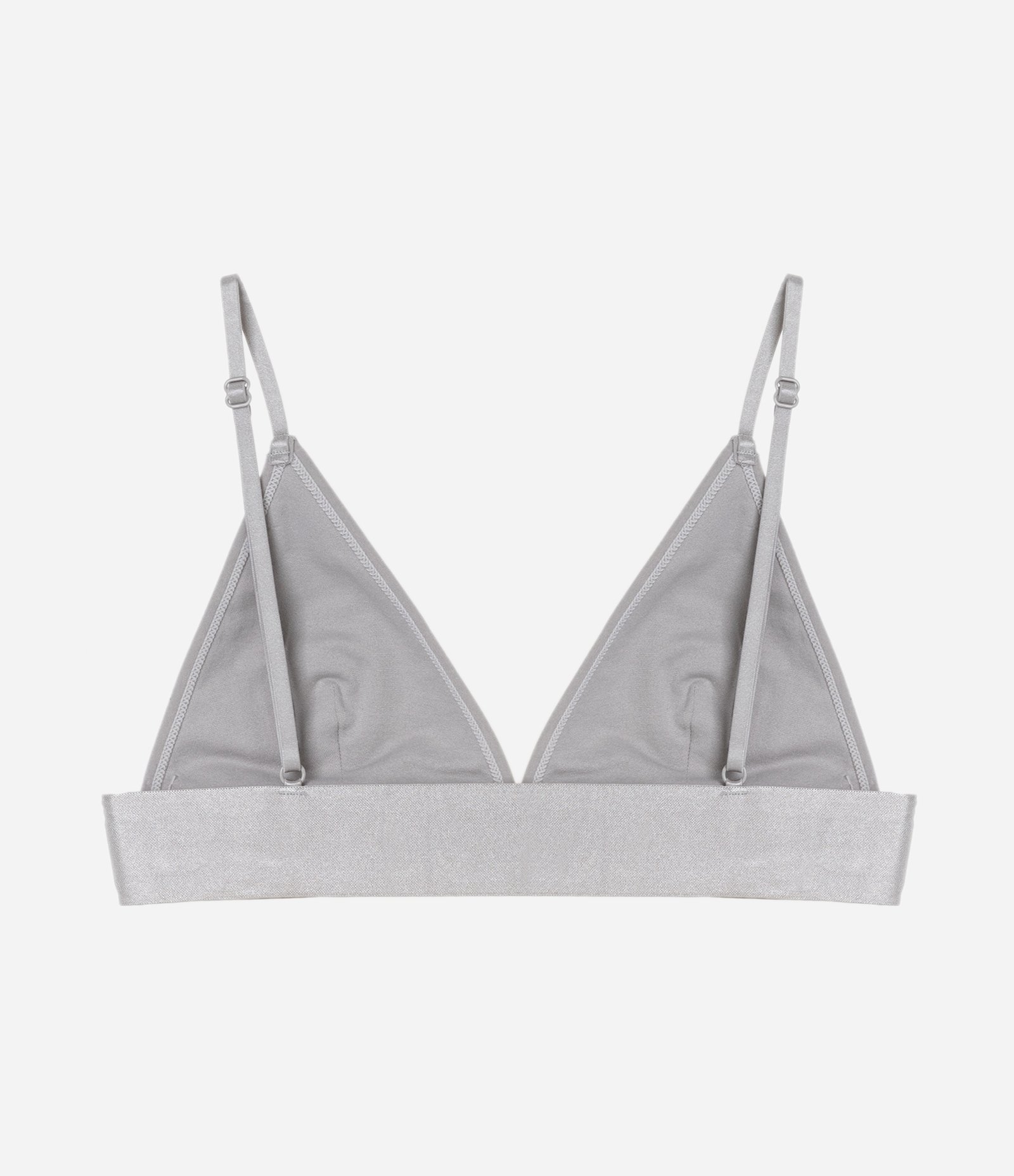 Sutiã Top Triângulo Texturizado em Poliamida Seamless Cinza 6