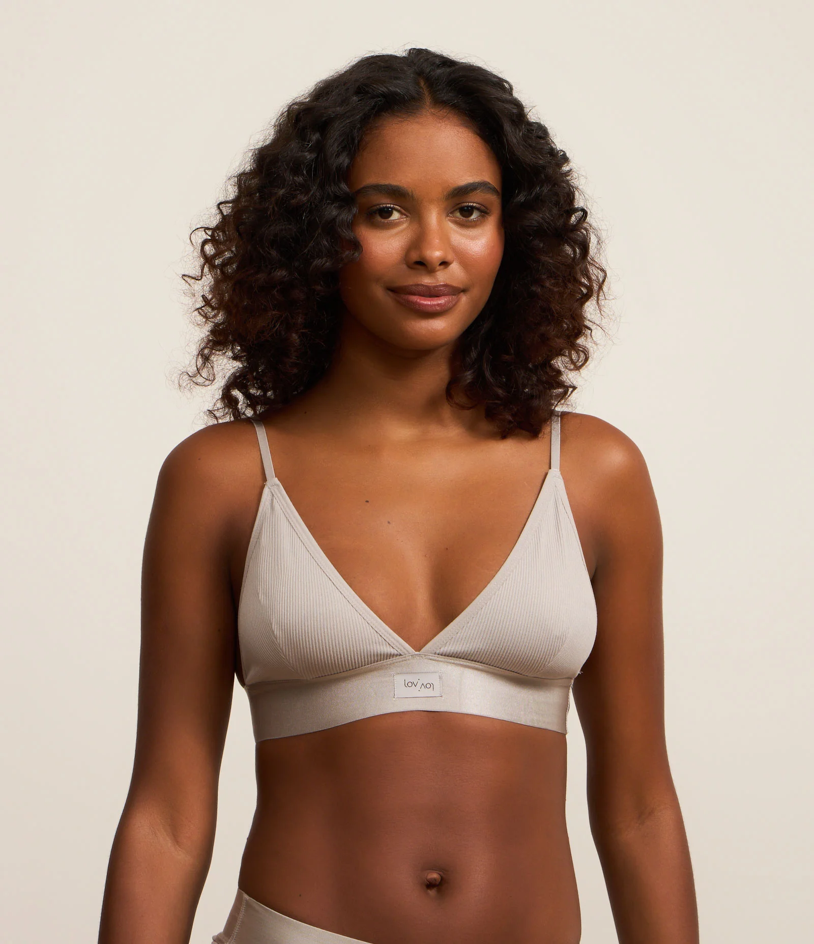 Sutiã Top Triângulo Texturizado em Poliamida Seamless Cinza 1