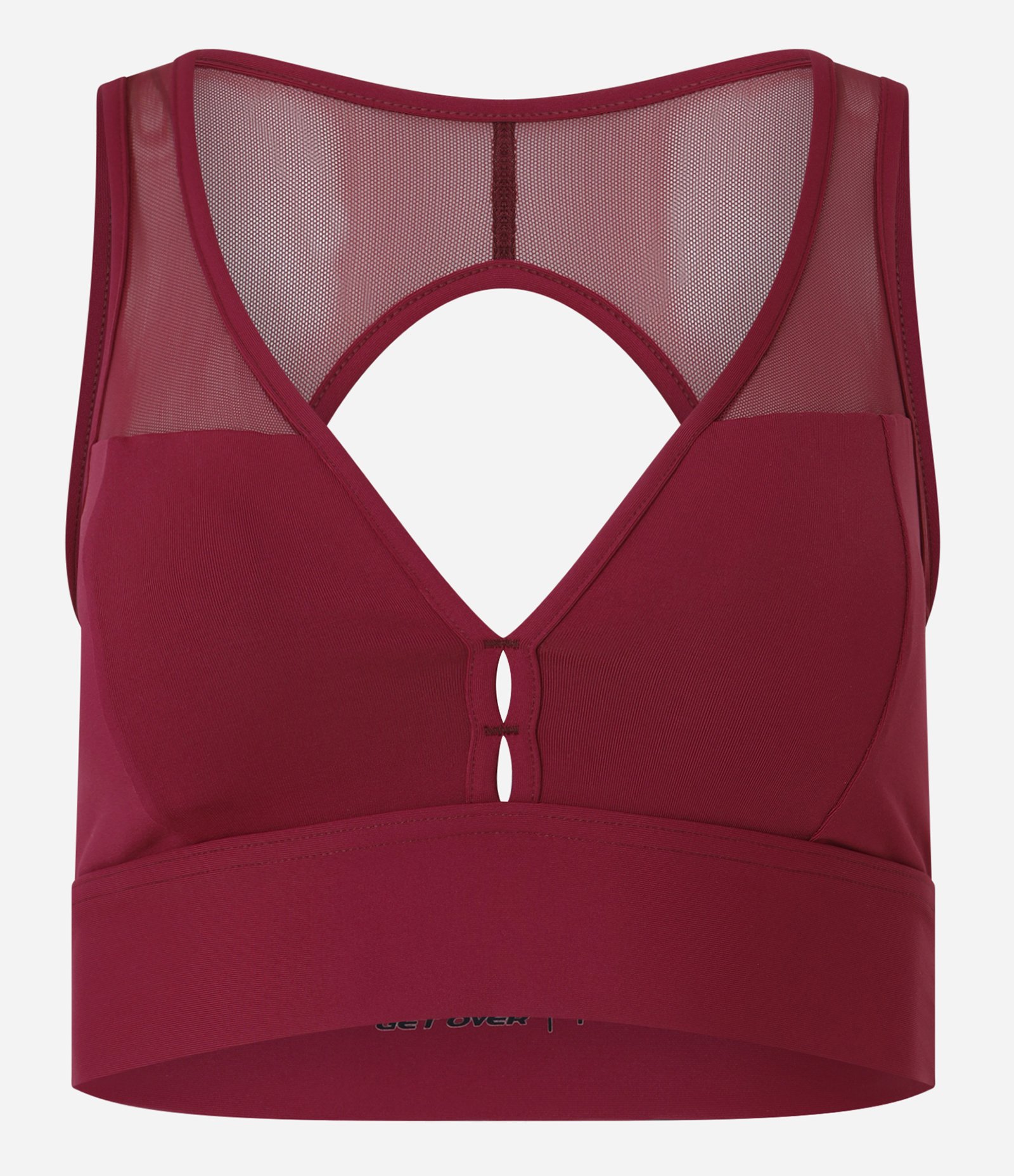 Top Esportivo em Microfibra com Bojo e decote V Vermelho