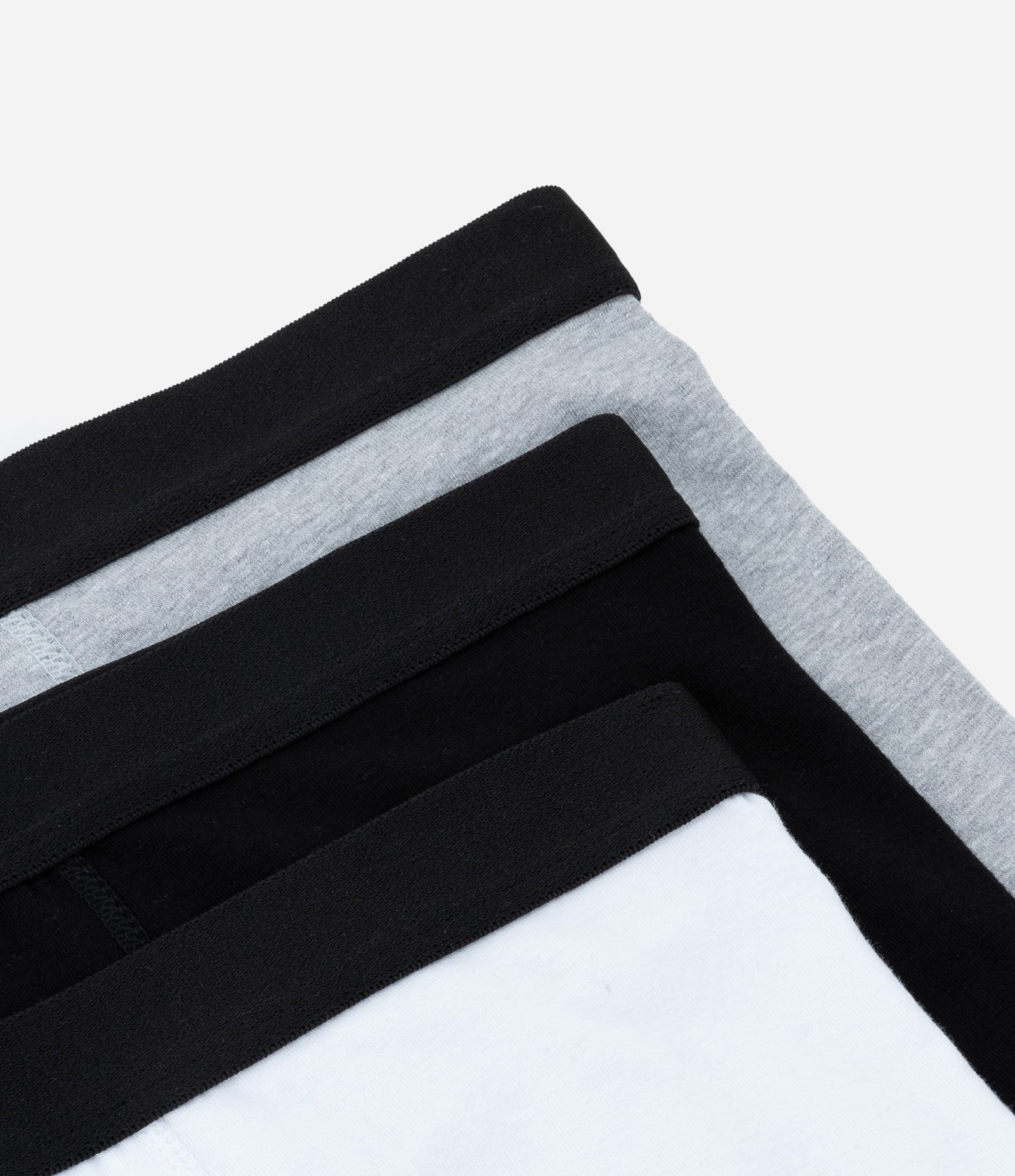 Kit 03 Cuecas Boxer em Algodão Preto/Branco/Cinza 5