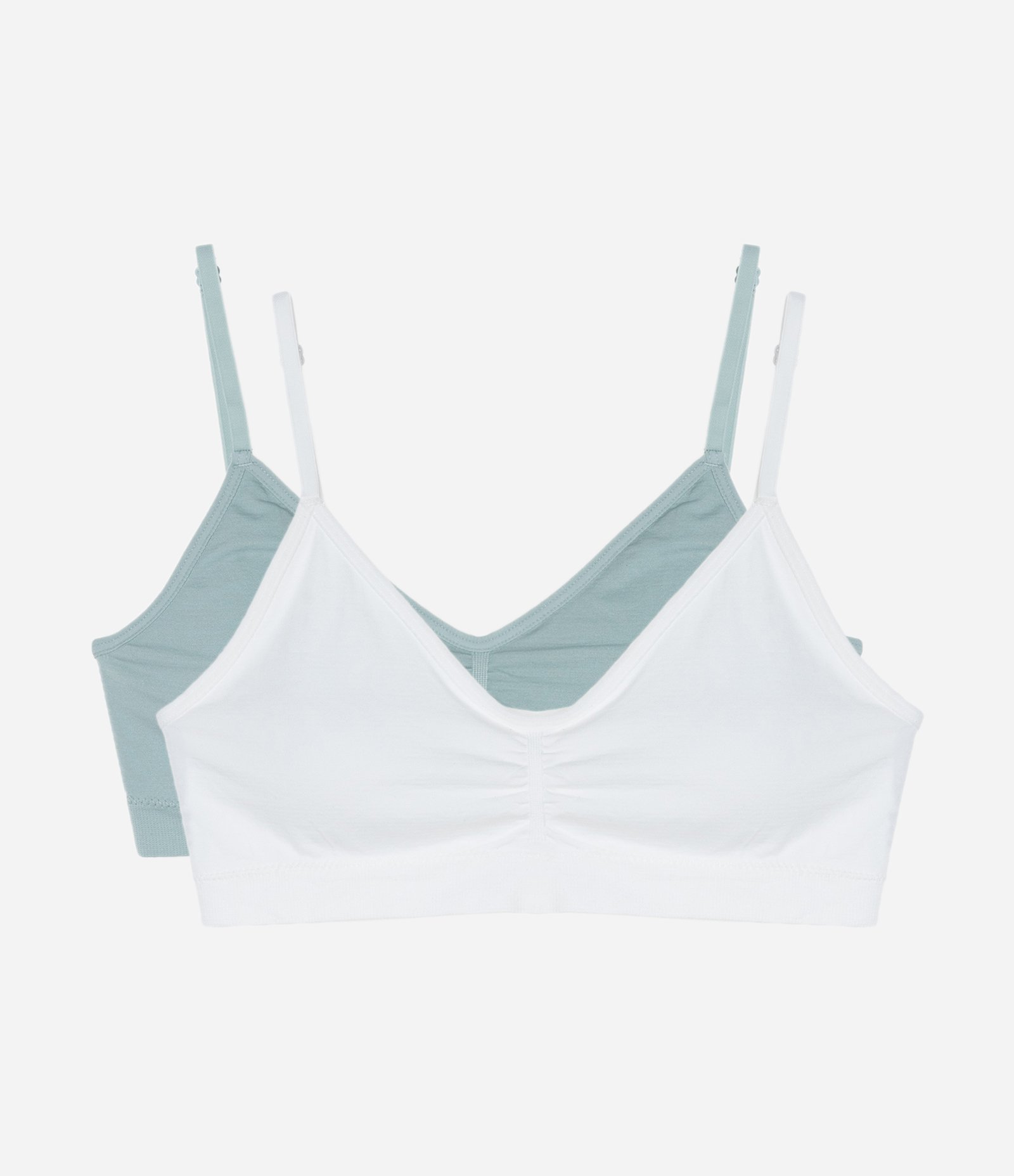 Kit 02 Sutiãs Sem Bojo e Sem Aro Seamless Branco/Verde 1