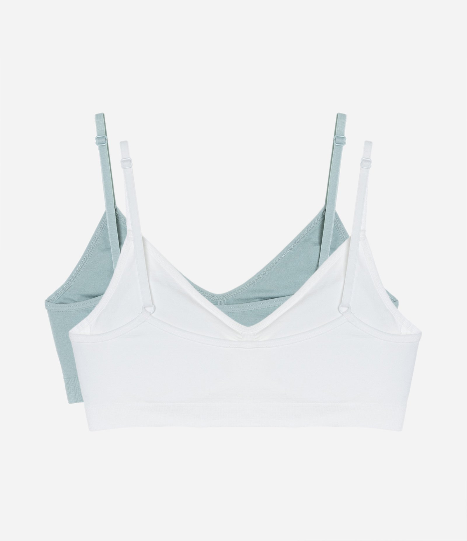 Kit 02 Sutiãs Sem Bojo e Sem Aro Seamless Branco/Verde 2