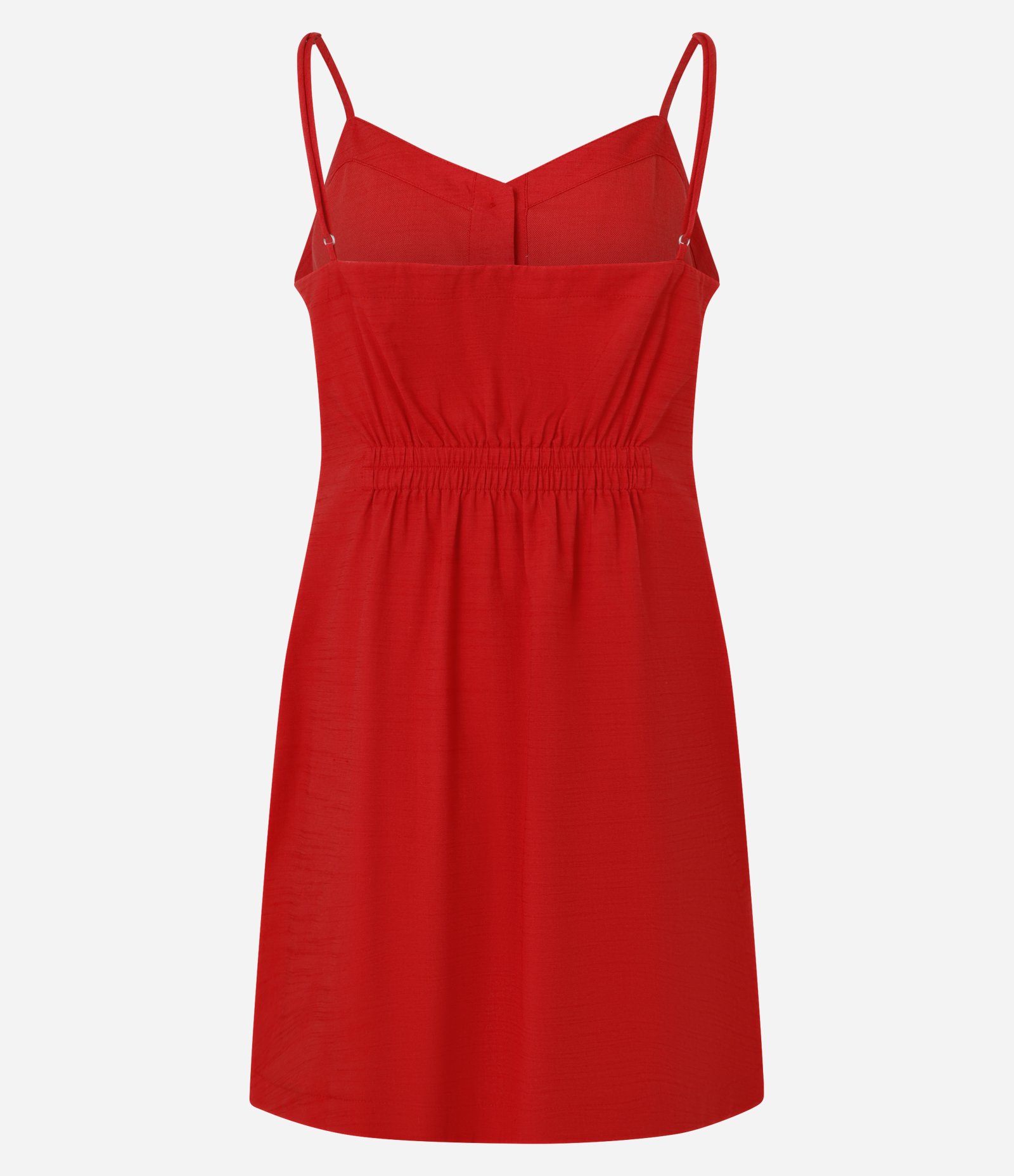 Vestido Curto em Viscolinho com Vista de Botões Vermelho 7