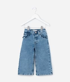 Calça Wide Leg Infantil com Babadinhos - Tam1 a 6 Anos