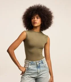 Body em Microfibra com Cava Japonesa e Costas Abertas