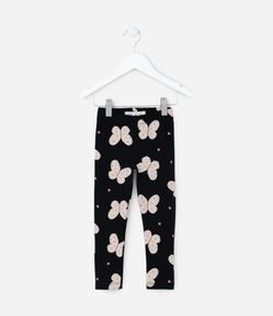 Calça Legging Infantil com Estampa Borboletas - Tam 1 a 6 Anos