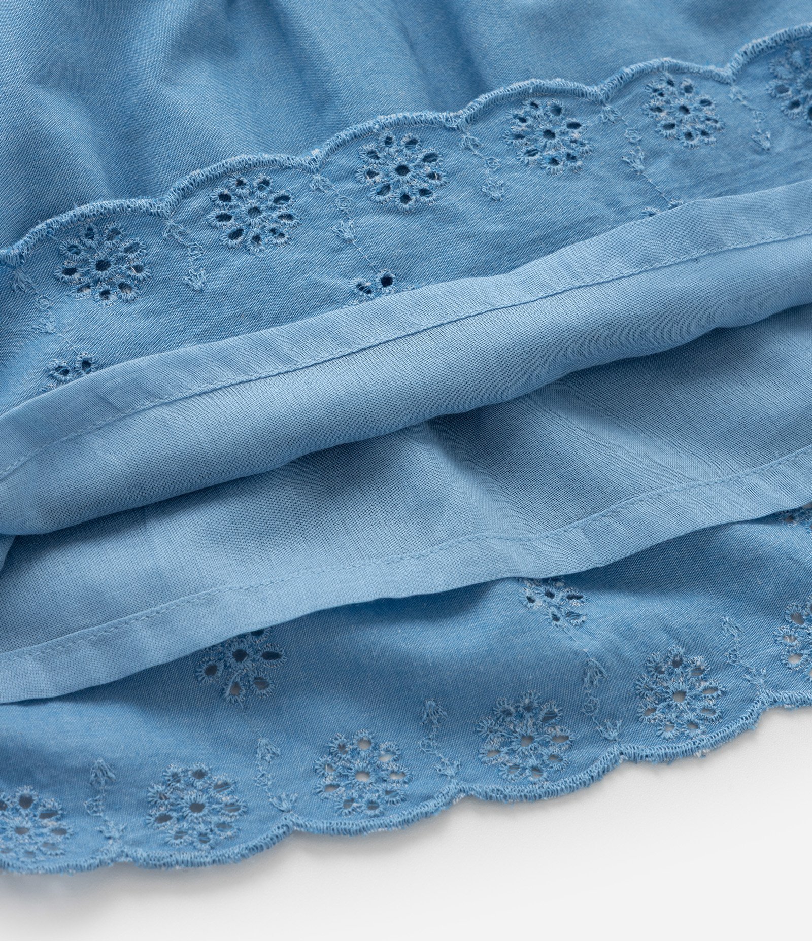 Vestido Infantil de Alcinha com Bordado na Barra e Calcinha - Tam 3 a 18 Meses Azul 7