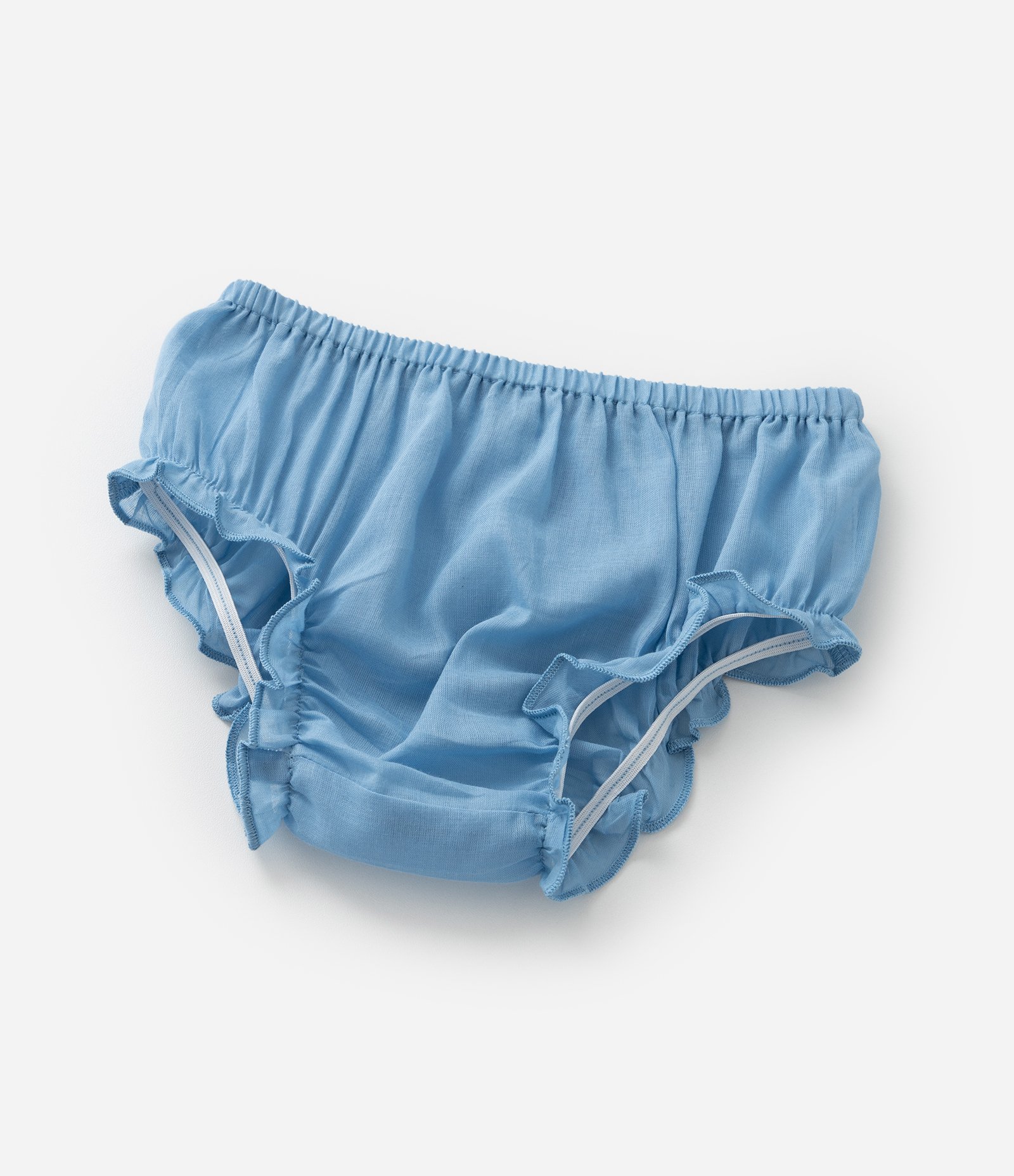 Vestido Infantil de Alcinha com Bordado na Barra e Calcinha - Tam 3 a 18 Meses Azul 8