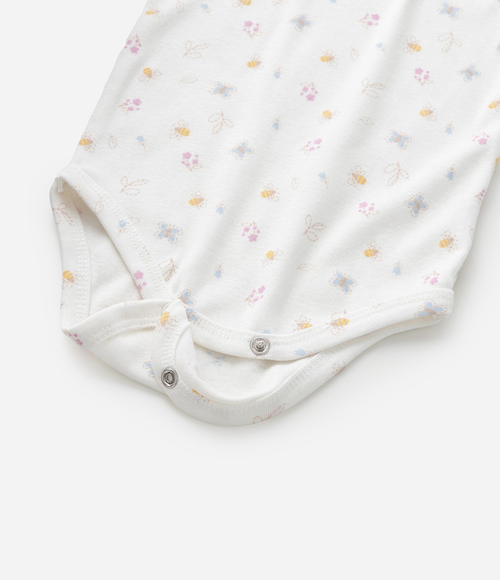 Body Infantil com Estampa Floral e Abelhinhas - Tam RN a 18 meses Branco 5