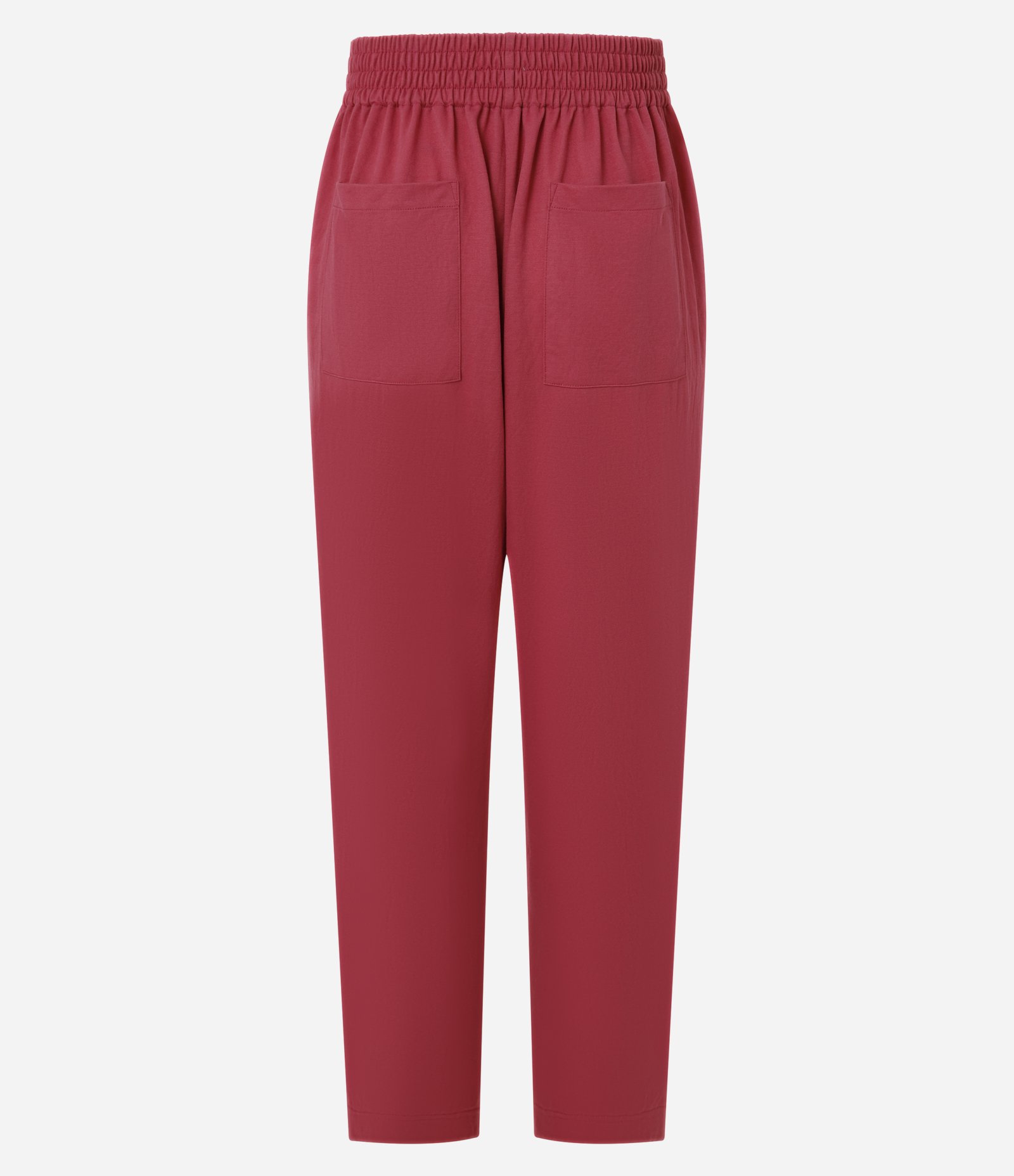 Calça Reta em Piquet com Cós Pespontado e Frisos Rosa 6