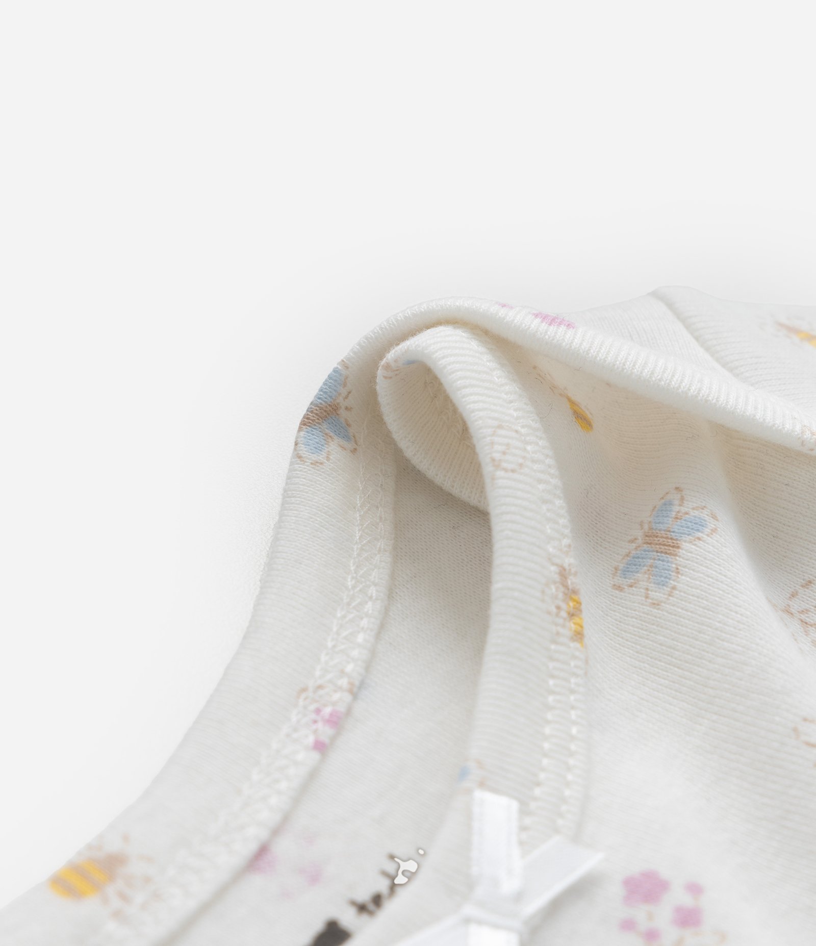 Body Infantil em Algodão com Estampa Floral - Tam RN a 18 meses Bege 4