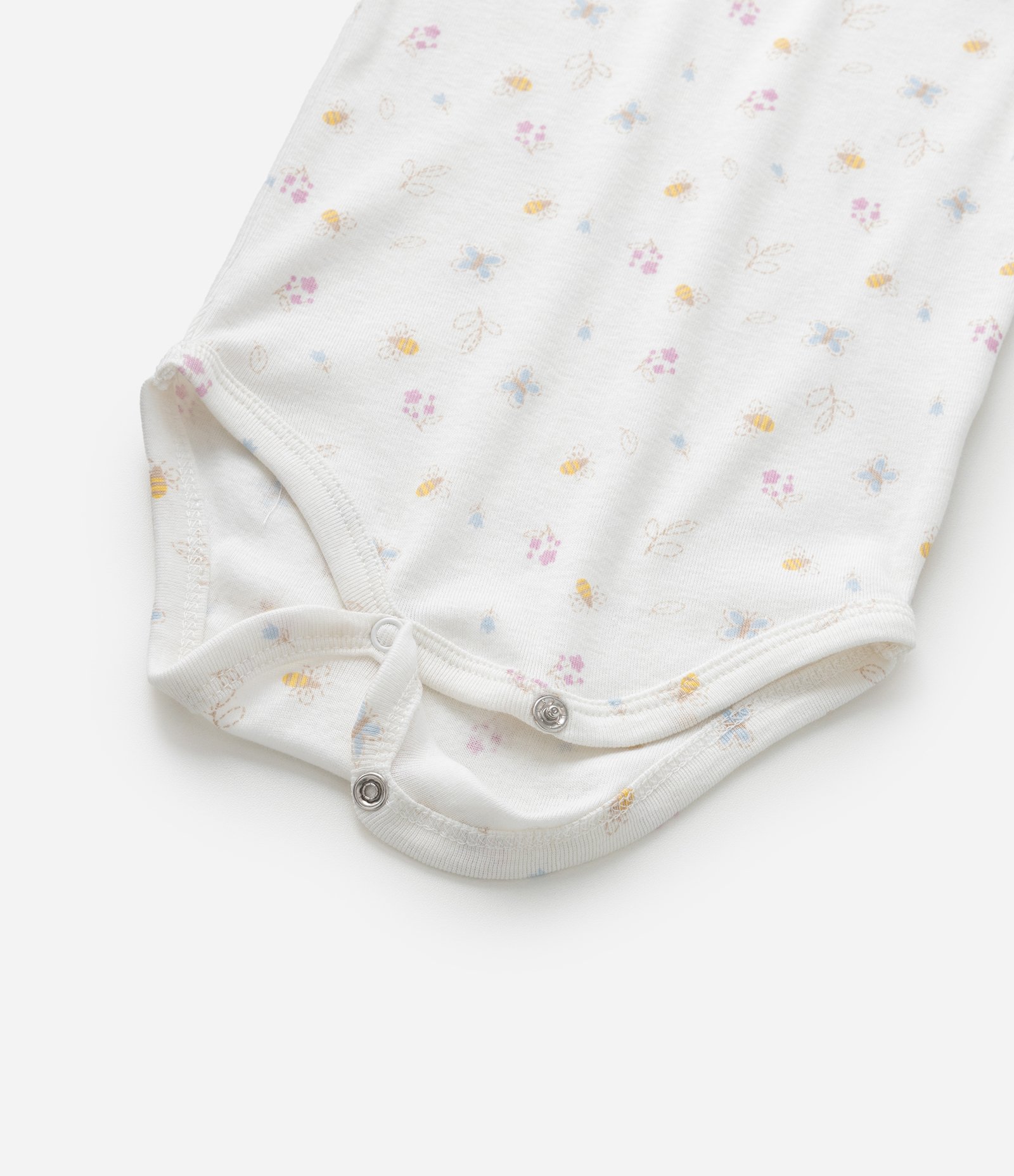 Body Infantil em Algodão com Estampa Floral - Tam RN a 18 meses Bege 5