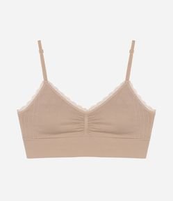Sutiã Top Alongado em Microfibra Seamless com Bojo Removível