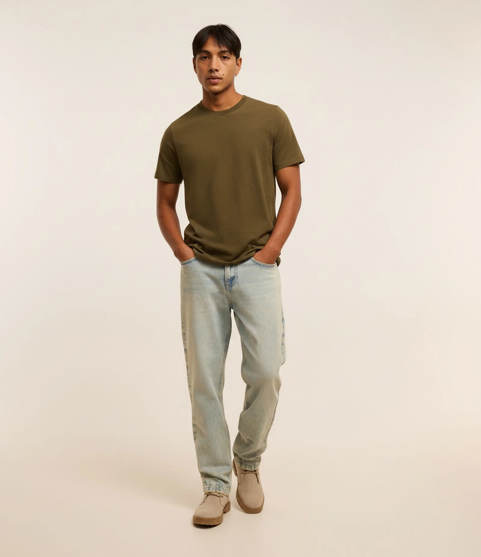 Camiseta Regular Básica em Algodão Verde 1