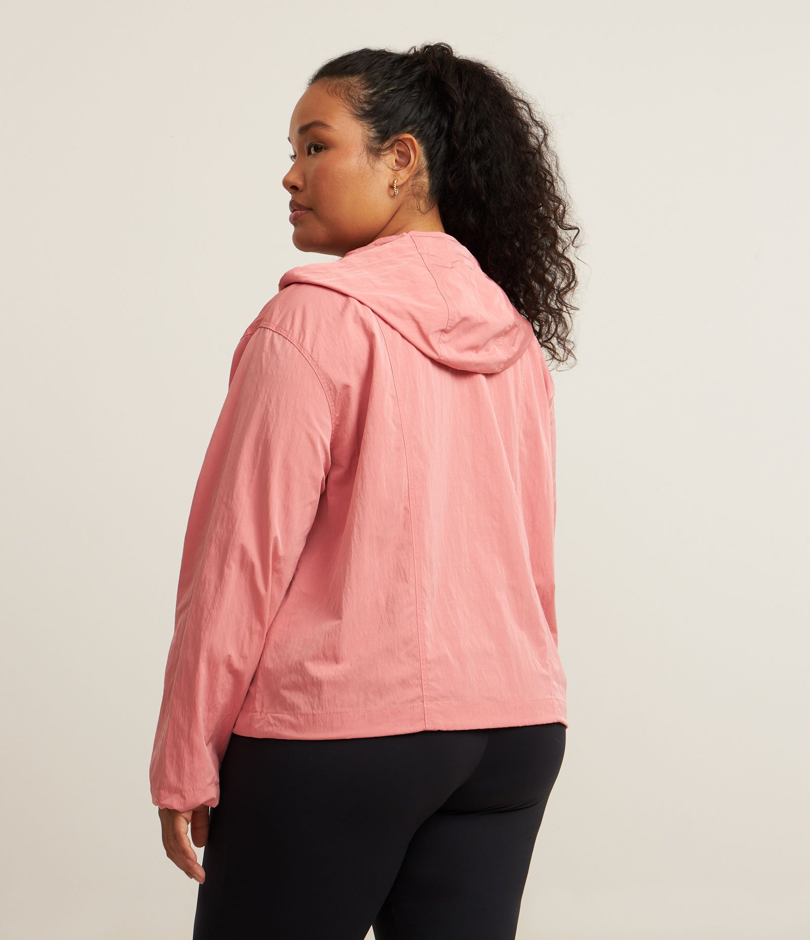 Jaqueta Parachute com Reguladores e Capuz Curve & Plus Size Rosa 3