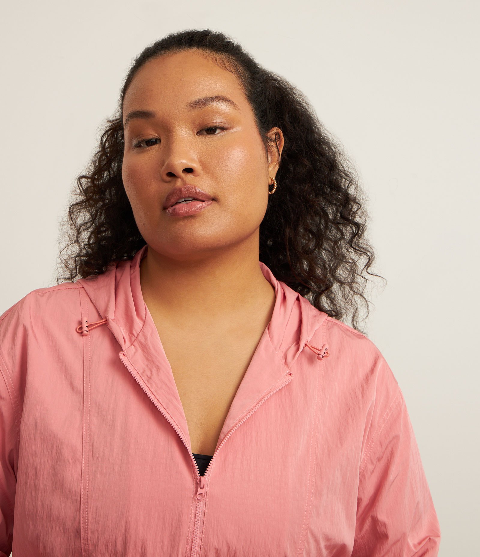 Jaqueta Parachute com Reguladores e Capuz Curve & Plus Size Rosa 4