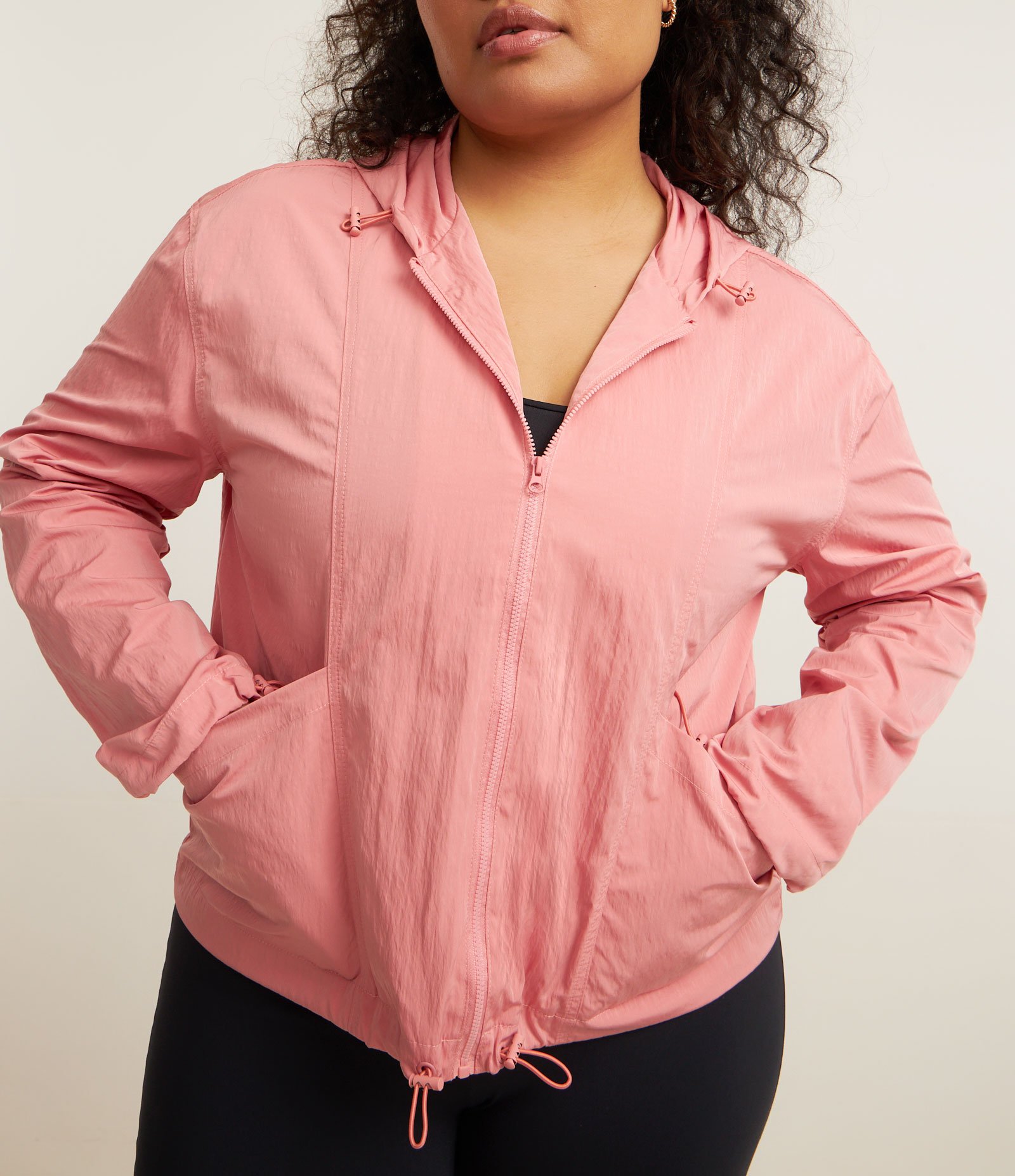 Jaqueta Parachute com Reguladores e Capuz Curve & Plus Size Rosa 5