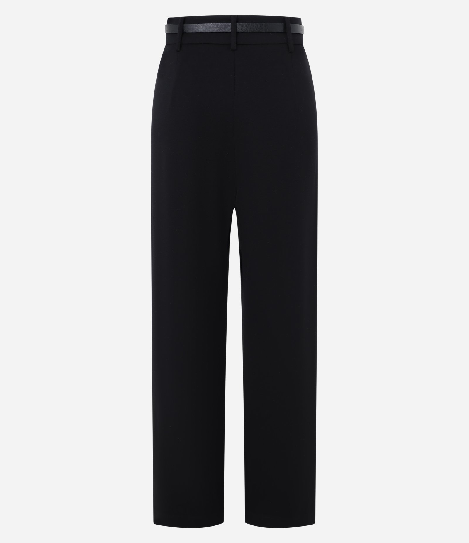 Calça Reta Cintura Alta em Ponto Roma com Cinto Fino Preto 6