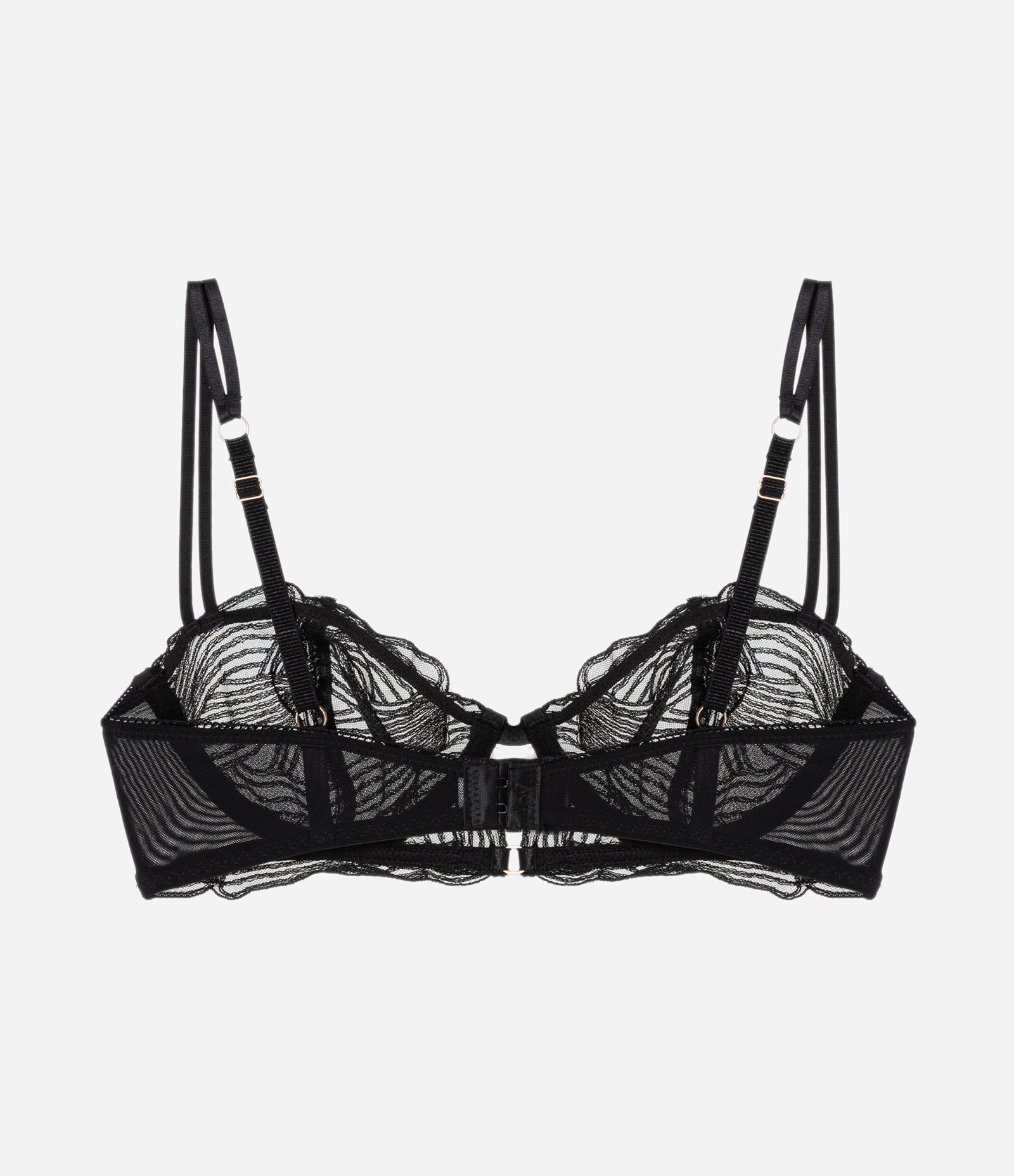 Sutiã sem Bojo com Aro em Tule com Bordado Diferenciado Preto 6