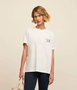 Camiseta Esportiva em Algodão Estonado com Estampa SRC