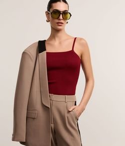 Body de Alça em Tricô com Textura Canelada