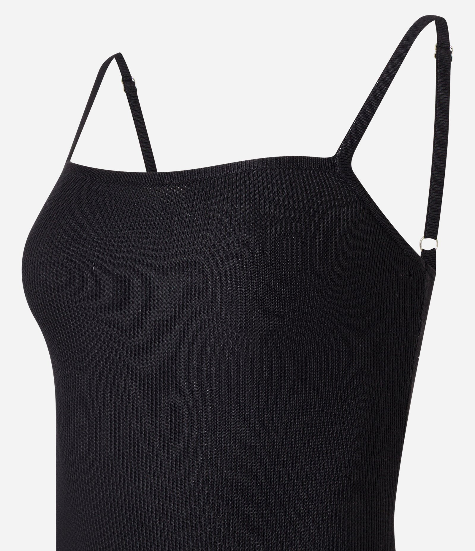Body de Alça em Tricô com Textura Canelada Preto 6