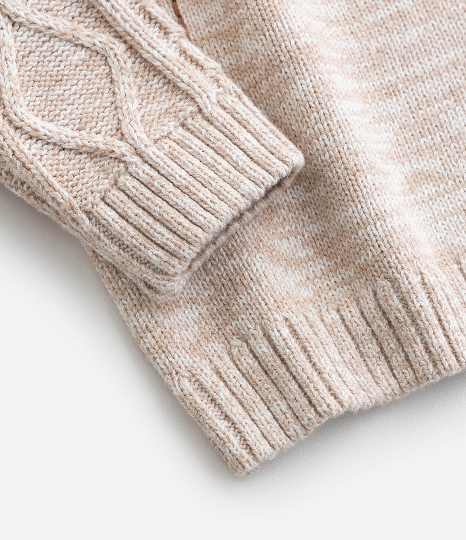 Casaco Infantil em Efeito Tricô Pesado com Bordado de Urso – Tam 0 a 18 Meses Bege Mesclado 5