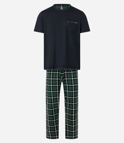 Pijama Longo com Estampa Xadrez