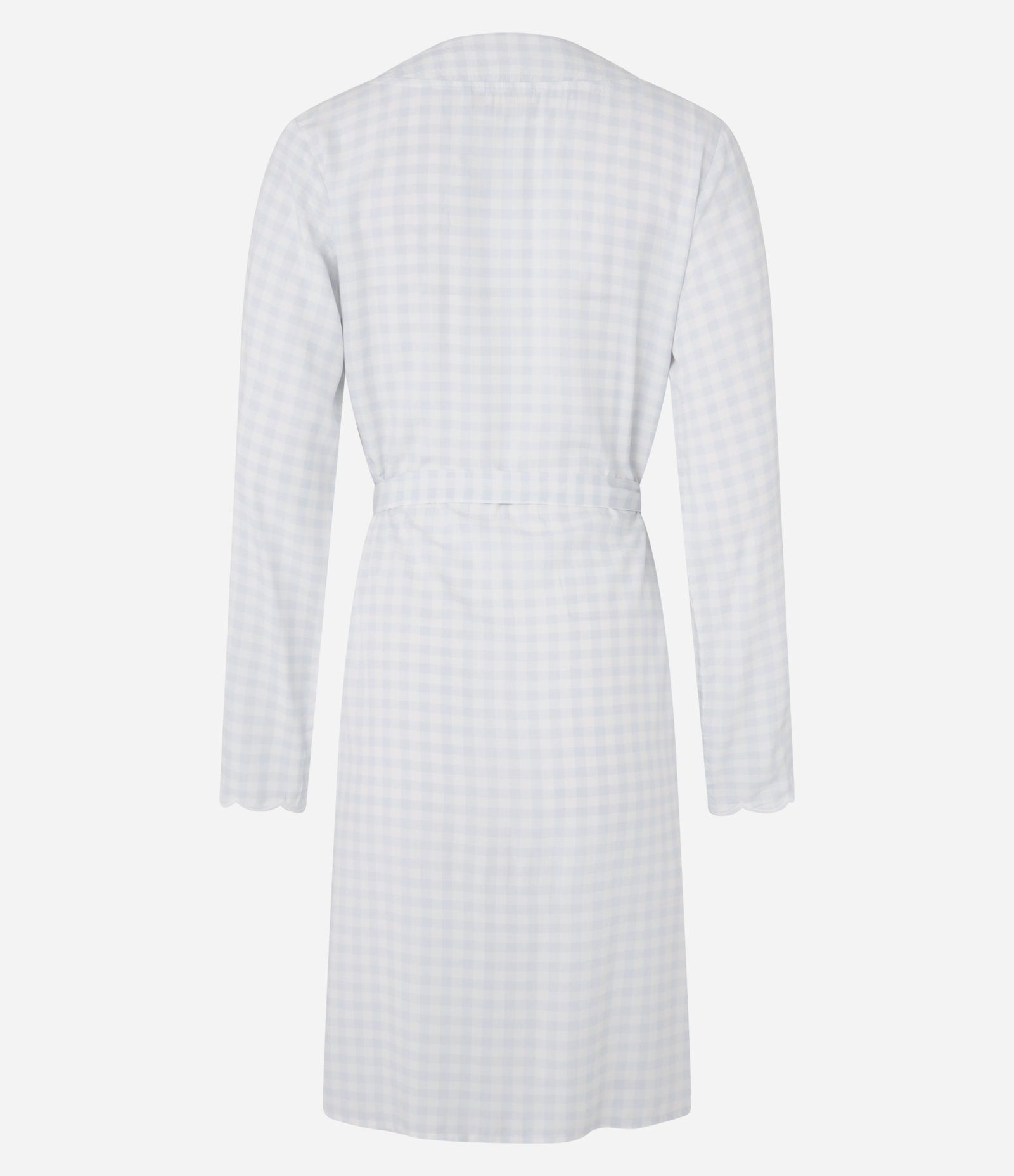 Robe Curto em Chalis com Estampa Xadrez Vichy e Borda Nuvem Azul/Branco 5