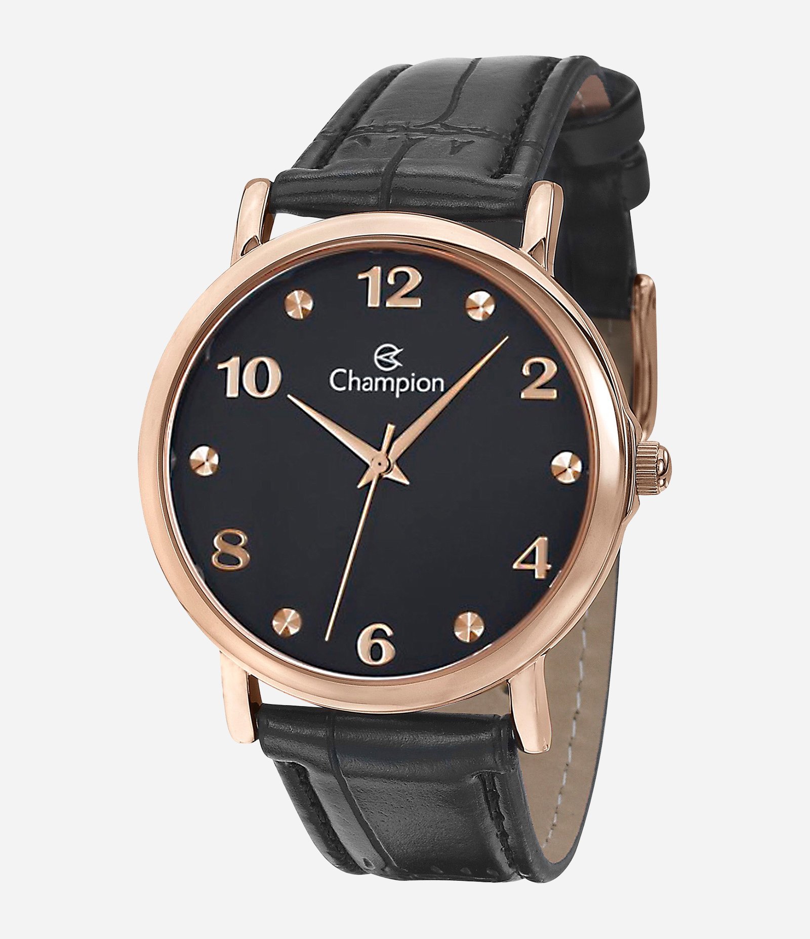 Kit Relógio Feminino Champion Analógico com Pulseira em Couro  Preto 1