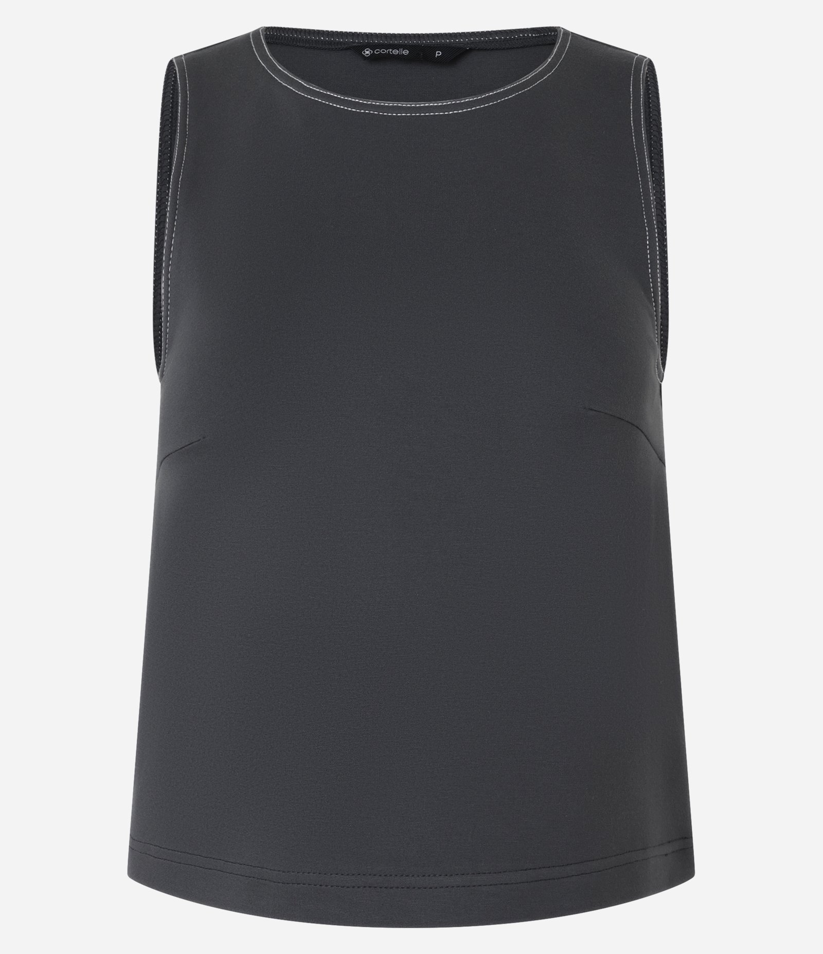 Blusa em Ponto Roma com Costura Aparente Cinza 5