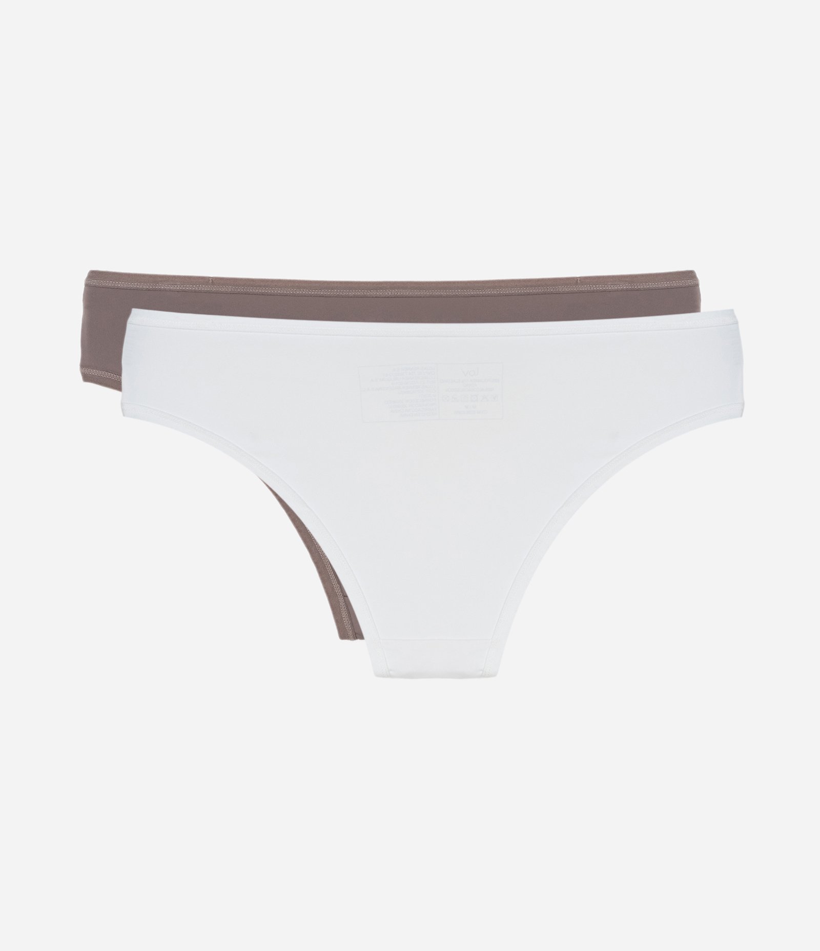 Kit 02 Calcinha Biquíni Básicos em Microfibra Marrom/Branco 2