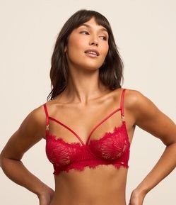 Sutiã Meia Taça Sem Bojo e Aro com Renda Floral