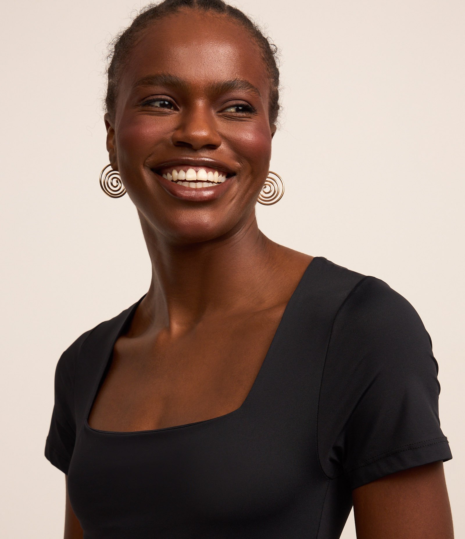 Body em Microfibra com Decote Quadrado Preto 5