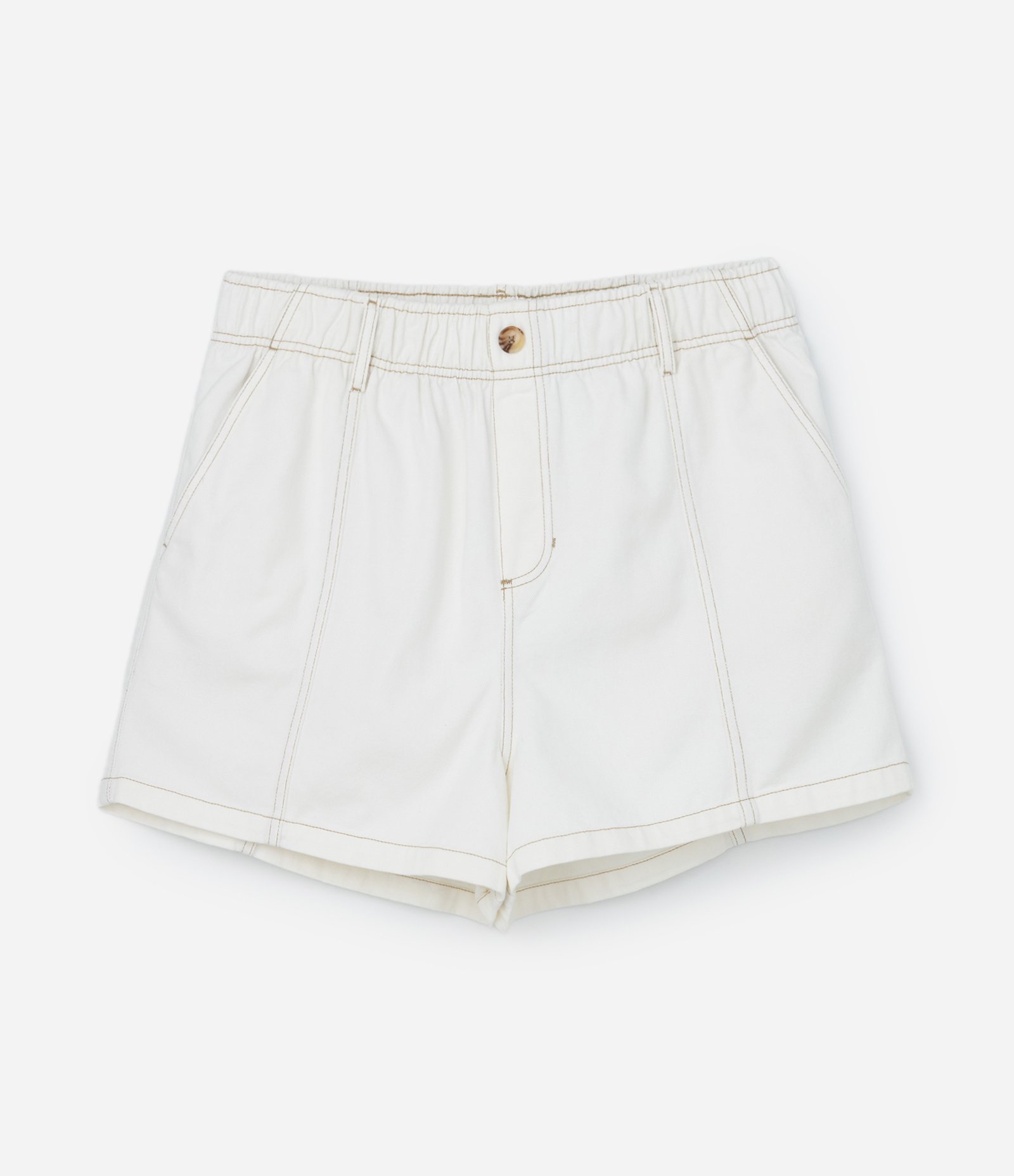 Short Clochard em Sarja com Bolso Faca Curve & Plus Size Branco 5