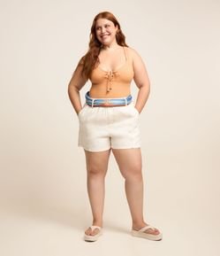 Short Clochard em Sarja com Bolso Faca Curve & Plus Size