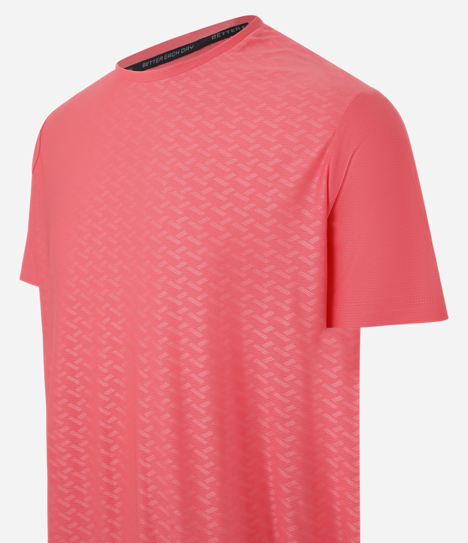 Camiseta Esportiva Tecnologia Dry com Estampa Heat Print Geométrica Salmão 9