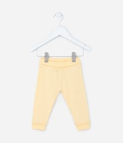 Calça Infantil com Cós Virado e Laço Aplicado - Tam RN a 18 Meses