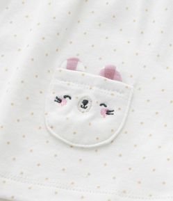 Conjunto Infantil com Bolso Carinha de Bichinho - Tam 0 a 18 meses