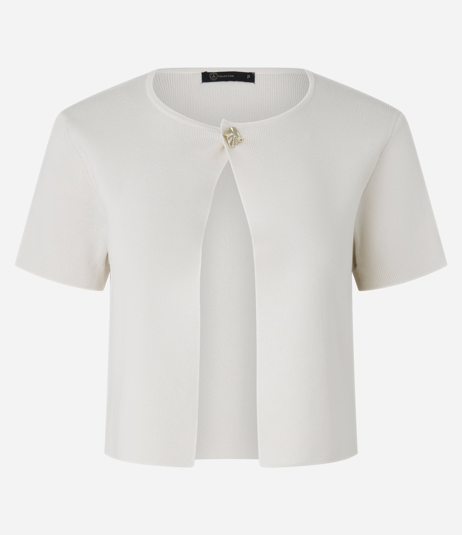 Blusa em Tricô com Fechamento na Gola Off White 5