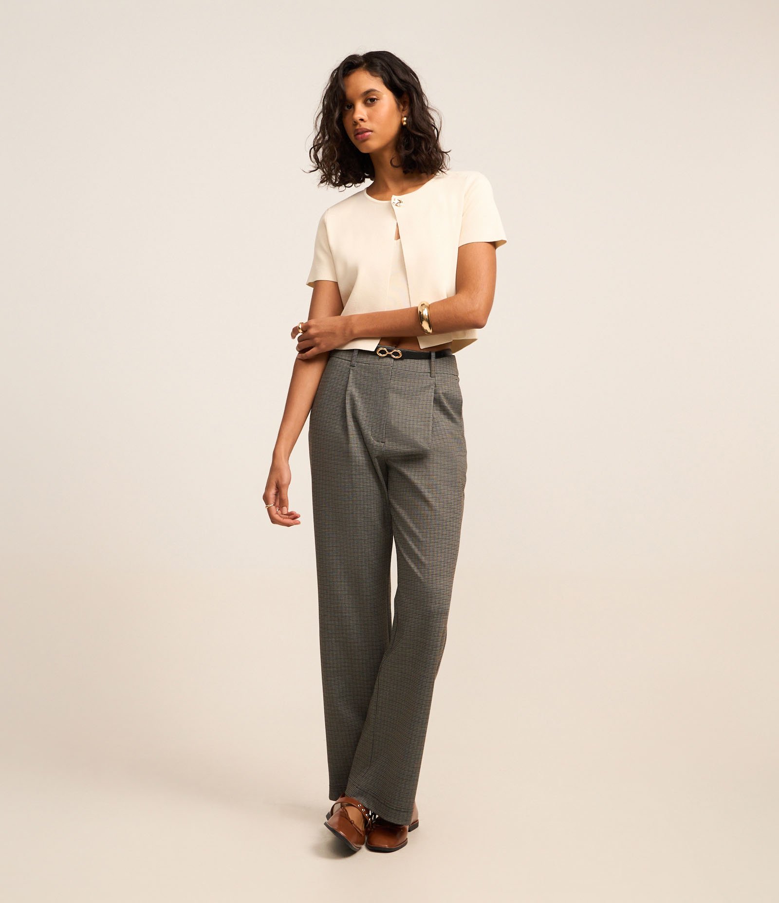 Blusa em Tricô com Fechamento na Gola Off White 2