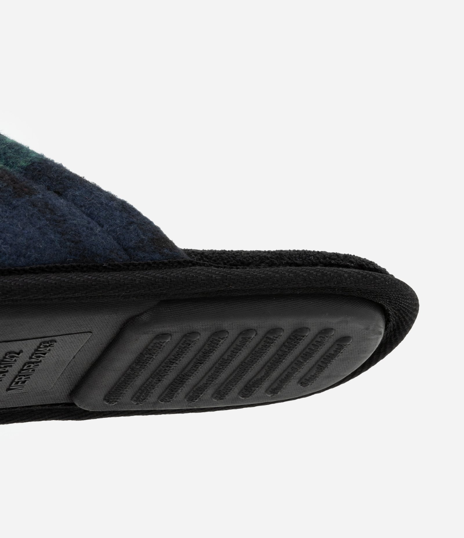 Pantufa Chinelo em Flanela Xadrez Azul Marinho/Verde 3