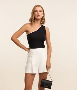 Blusa Ombro Só em Ribana com Contraste