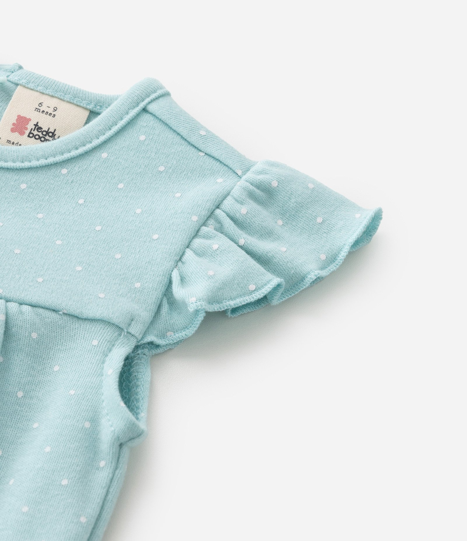 Conjunto Infantil com Bolsos Carinha de Coelho - 0 a 18 meses Azul/Branco 9