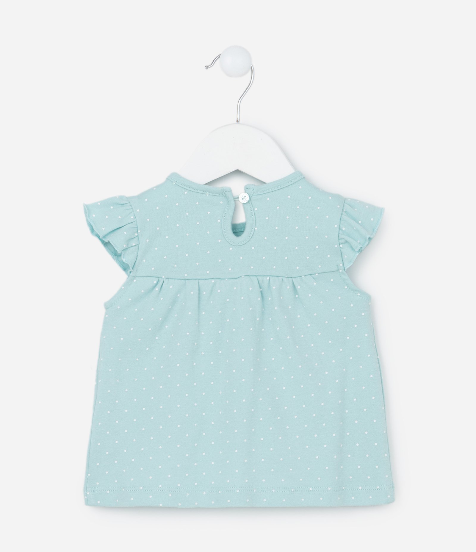 Conjunto Infantil com Bolsos Carinha de Coelho - 0 a 18 meses Azul/Branco 4