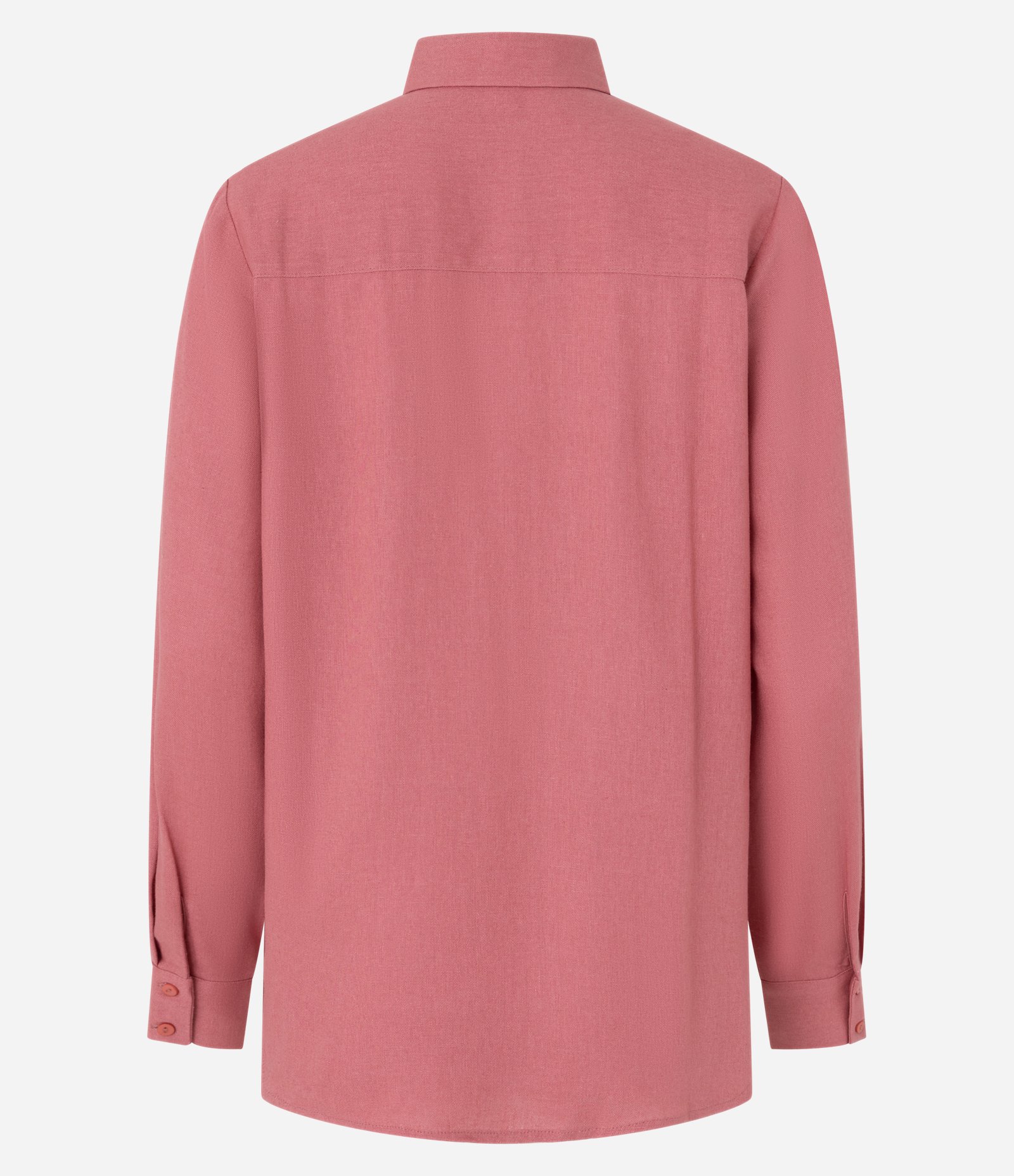 Camisa Alongada Básica em Viscose e Linho Rosa 6