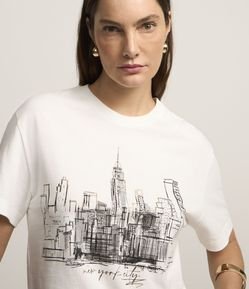 Blusa em Algodão com Estampa New York City