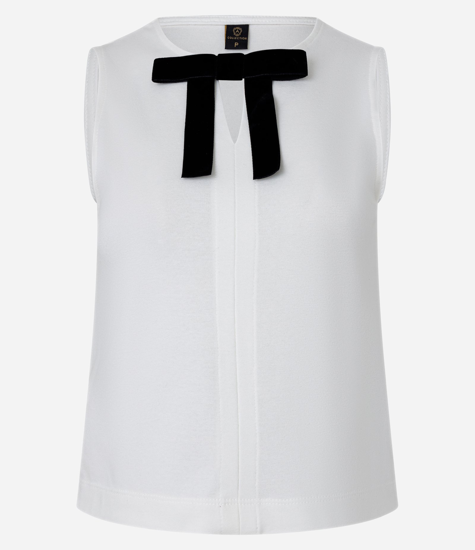 Blusa em Ribana com Laço e Recorte Frontal Branco 7