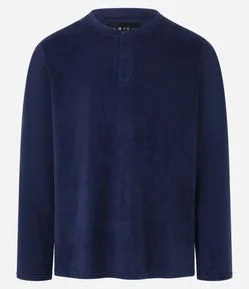 Camisa de Pijama em Plush com Botões