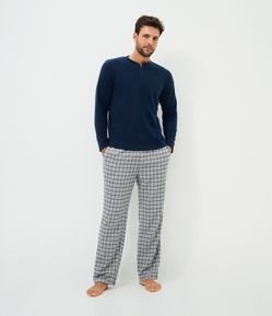 Camisa de Pijama em Plush com Botões